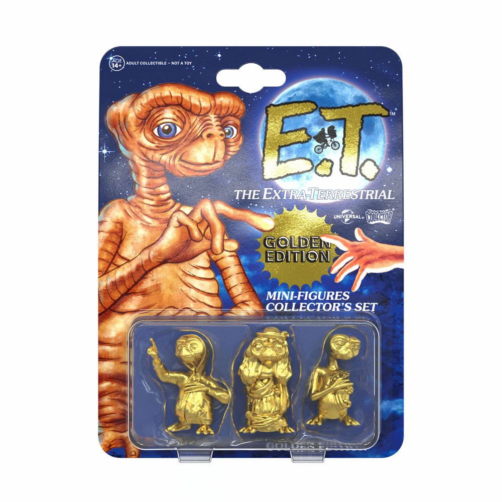 E.T. El Extraterrestre Pack de 3 Minifiguras Collector's Set Golden Edition 5 cm