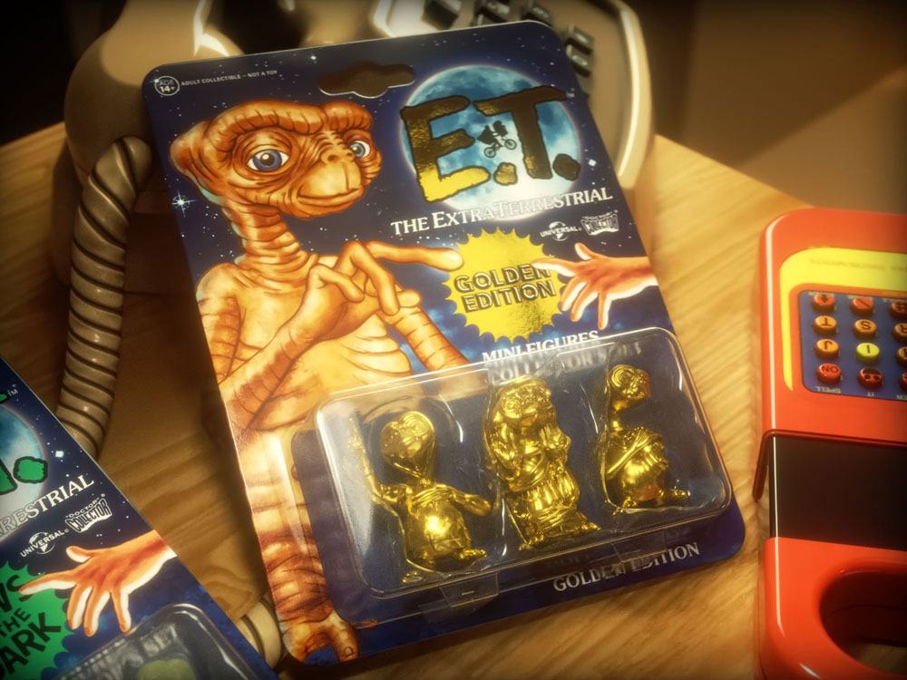 E.T. El Extraterrestre Pack de 3 Minifiguras Collector's Set Golden Edition 5 cm