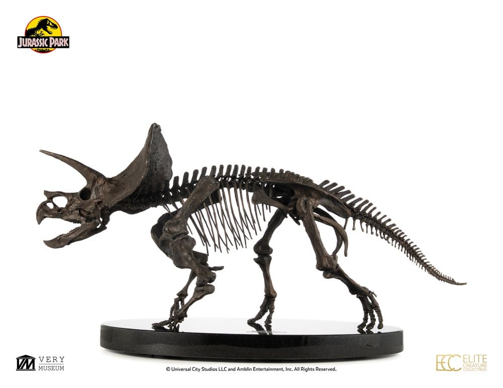 Jurassic World ECC Elite Creature Line Estatua 1/12 Triceratops Fossil Skeleton Bronze 33 cm