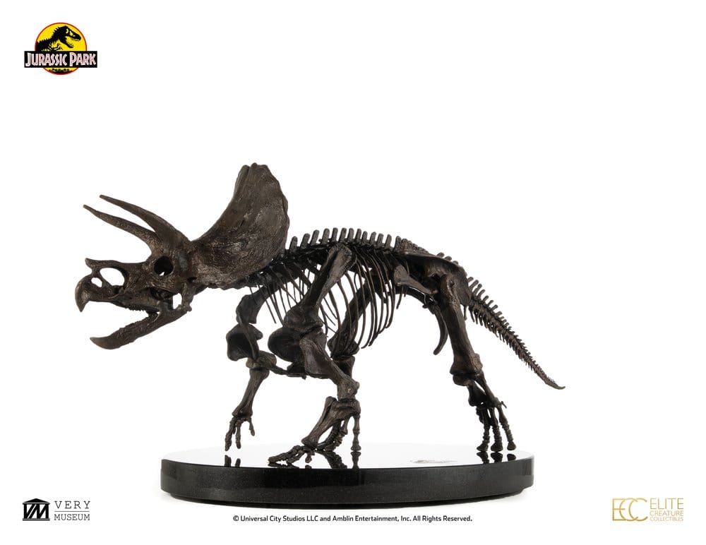 Jurassic World ECC Elite Creature Line Estatua 1/12 Triceratops Fossil Skeleton Bronze 33 cm