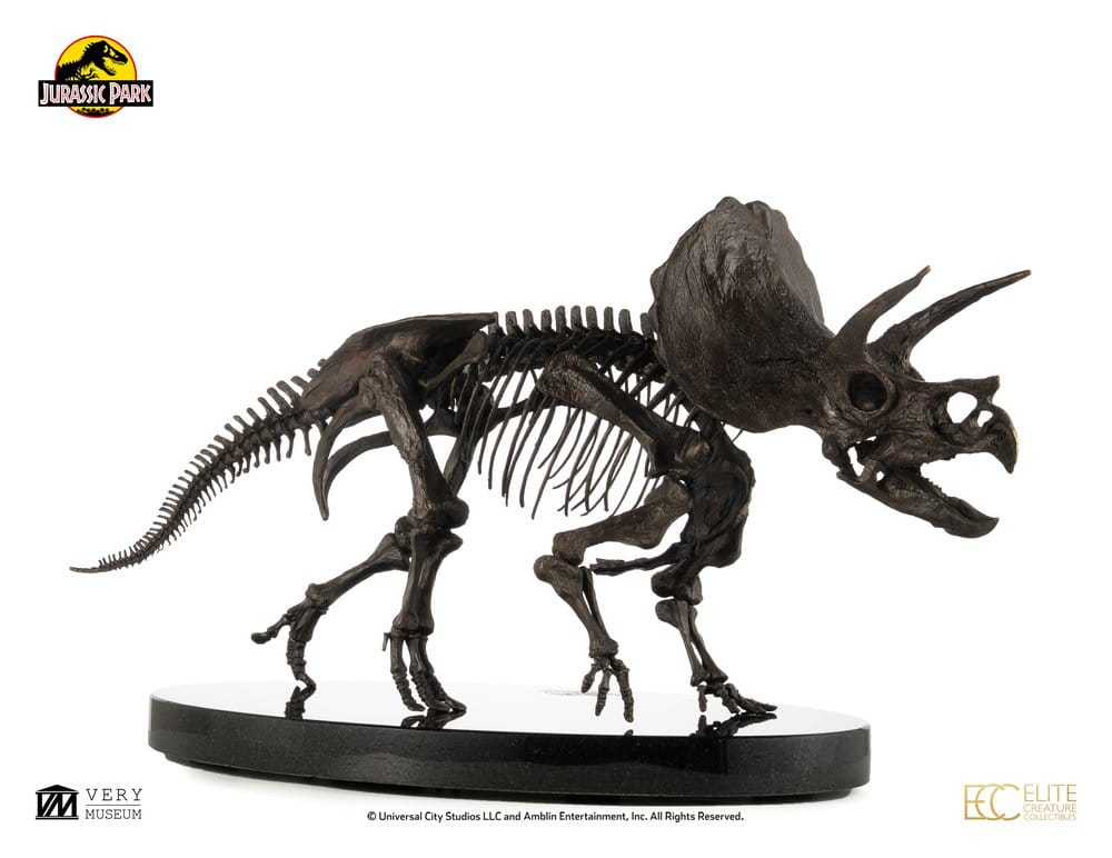 Jurassic World ECC Elite Creature Line Estatua 1/12 Triceratops Fossil Skeleton Bronze 33 cm