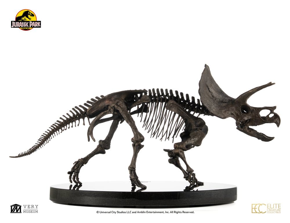 Jurassic World ECC Elite Creature Line Estatua 1/12 Triceratops Fossil Skeleton Bronze 33 cm