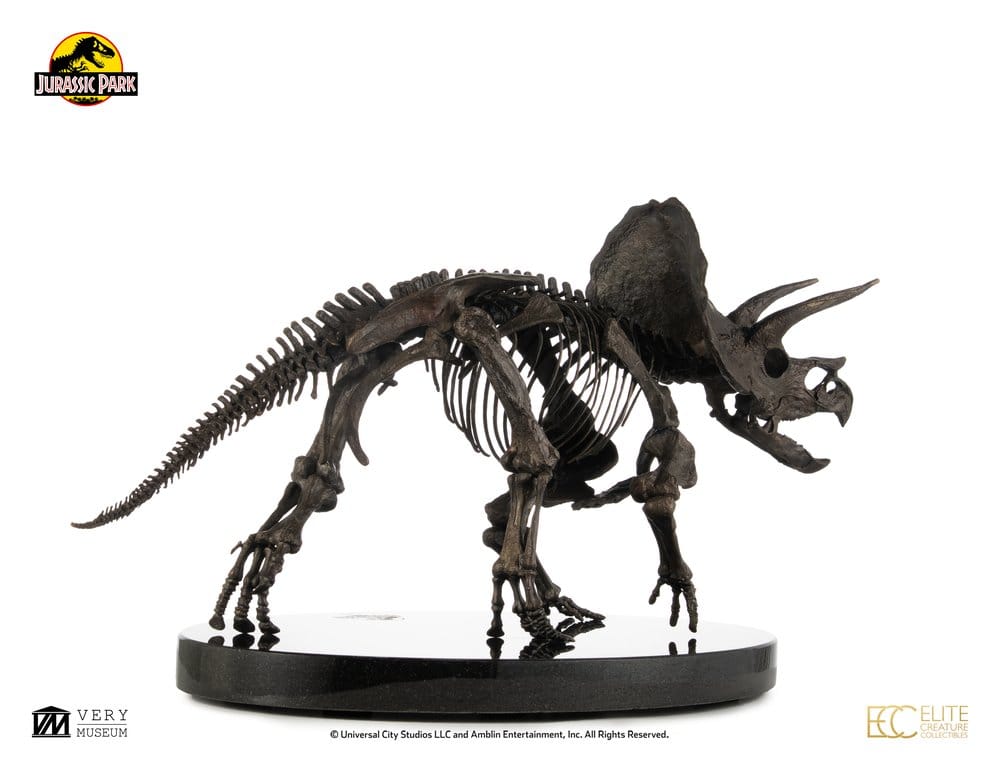 Jurassic World ECC Elite Creature Line Estatua 1/12 Triceratops Fossil Skeleton Bronze 33 cm