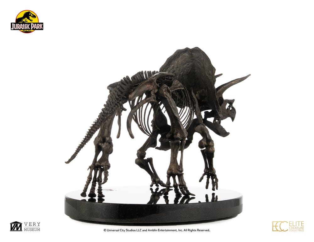 Jurassic World ECC Elite Creature Line Estatua 1/12 Triceratops Fossil Skeleton Bronze 33 cm