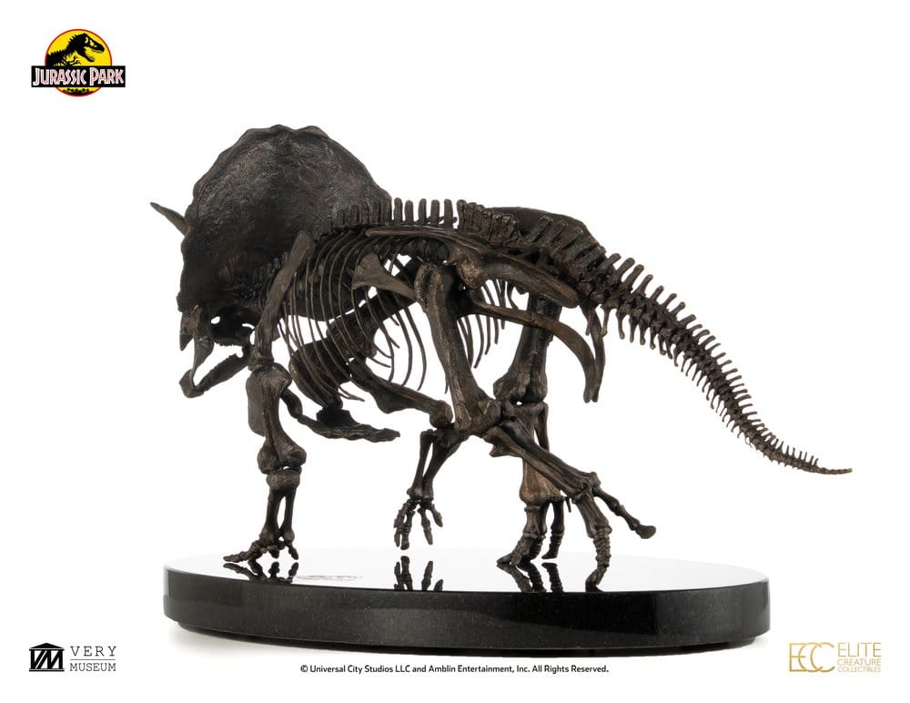 Jurassic World ECC Elite Creature Line Estatua 1/12 Triceratops Fossil Skeleton Bronze 33 cm