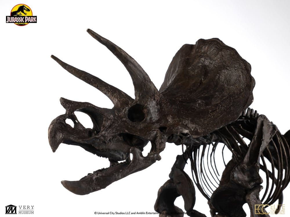 Jurassic World ECC Elite Creature Line Estatua 1/12 Triceratops Fossil Skeleton Bronze 33 cm