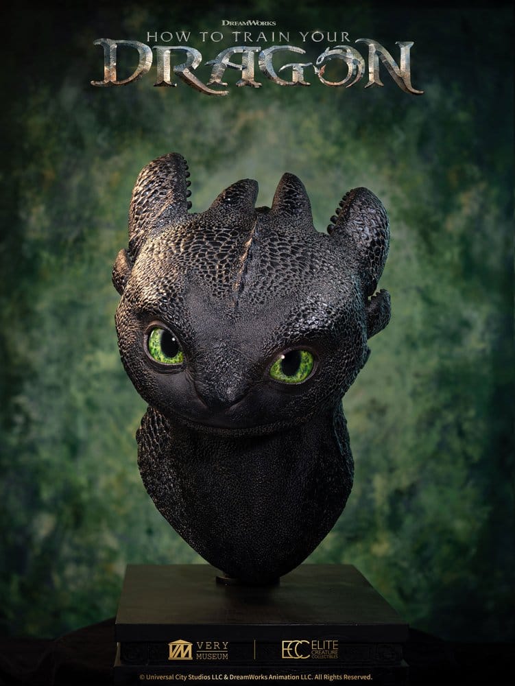 Cómo entrenar a tu dragón Life Size Busto Toothless (Desdentado) 66 cm