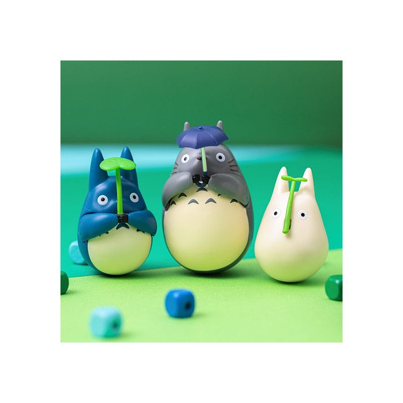 Mi vecino Totoro Figura de fondo redondo Small Totoro with leaf 5 cm