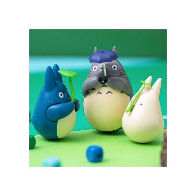 Mi vecino Totoro Figura de fondo redondo Small Totoro with leaf 5 cm