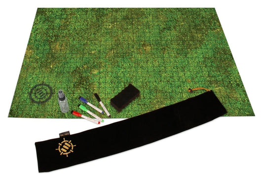 Enhance Tabletop Kit de campaña de alfombrilla de rejilla DnD verde