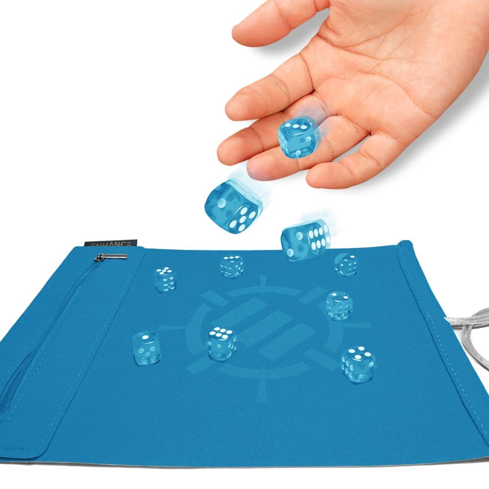 Enhance Accesorios de mesa Roll on a Scroll Dado y tapete para enrollar Azul