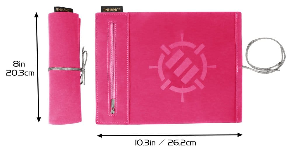 Enhance Accesorios de mesa Roll on a Scroll Dado y tapete para enrollar Rosa