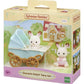 Sylvanian Families: Gemelos Conejo de Chocolate con Cochecito Conjunto