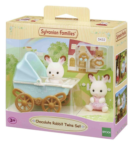 Sylvanian Families: Gemelos Conejo de Chocolate con Cochecito Conjunto