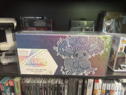 Caja de PET Pack de 2 Protector para Pokémon Prismatic Evolutions Super Collection Box 38 x 18 cm
