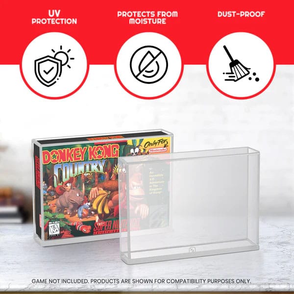 Caja de acrílico pack de 2 Protector para SNES/N64 Games
