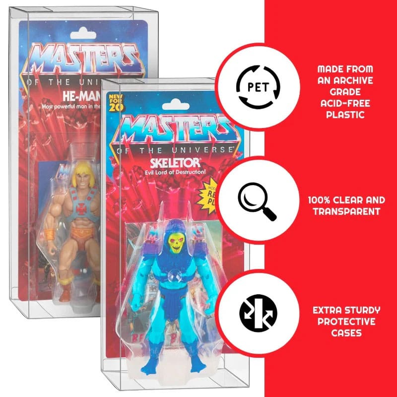 Caja de PET pack de 10 Protector para figuras Masters of the Universe Origins Power Posing (Carded) Box
