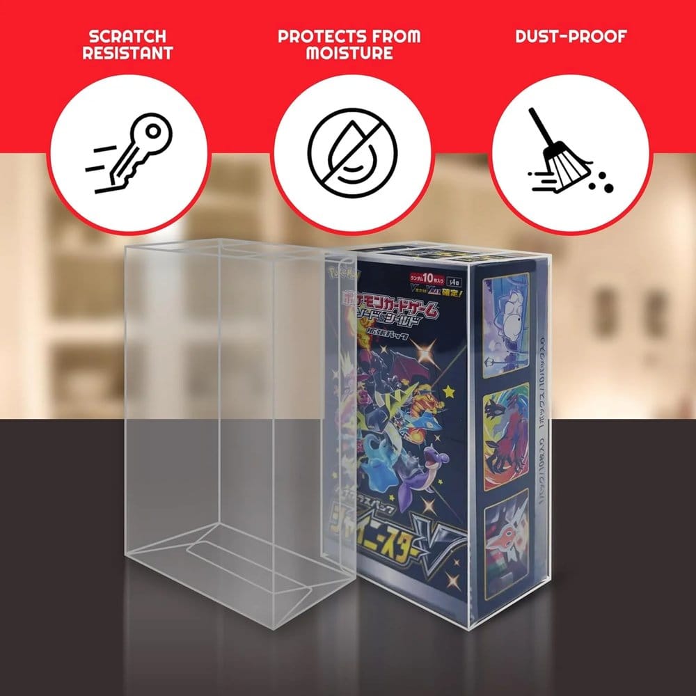 Evoretro Caja de PET Pack de 5 Protector para Pokémon Booster Box Japonesa Pequeña