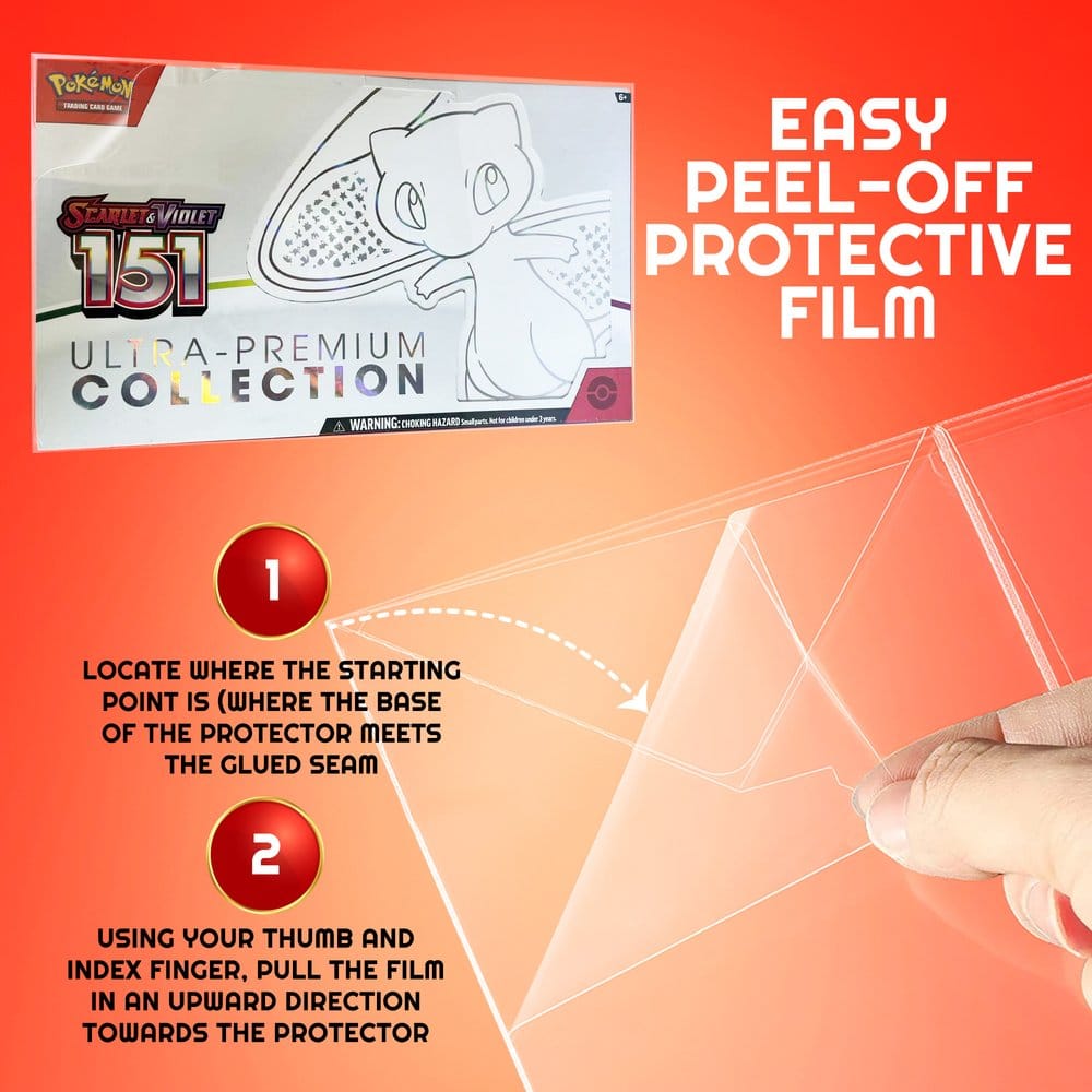 Evoretro Caja de PET Pack de 2 Protector para Pokémon 151 Escarlata y Púrpura Colección Ultra Premium Box