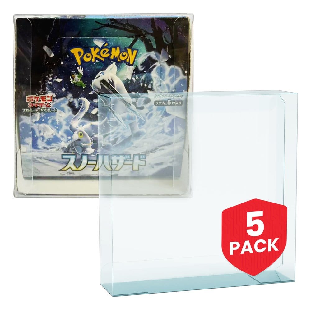 Evoretro Caja de PET Pack de 5 Protector para Pokémon Booster Box Japonesa Grande