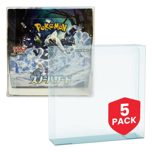 Evoretro Caja de PET Pack de 5 Protector para Pokémon Booster Box Japonesa Grande