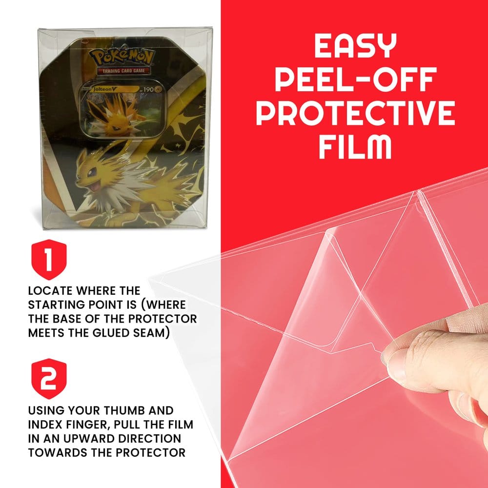 Evoretro Caja de PET Pack de 5 Protector para Pokémon Medium Tins 12x8x15cm