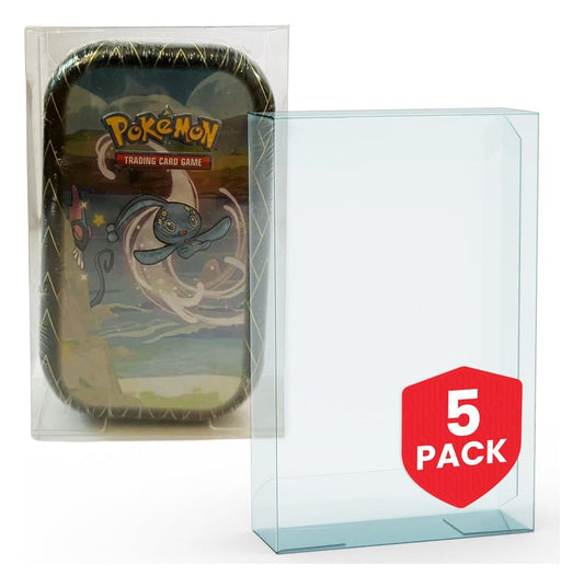Evoretro Caja de PET Pack de 5 Protector para Pokémon Small Tins 8x3x13cm