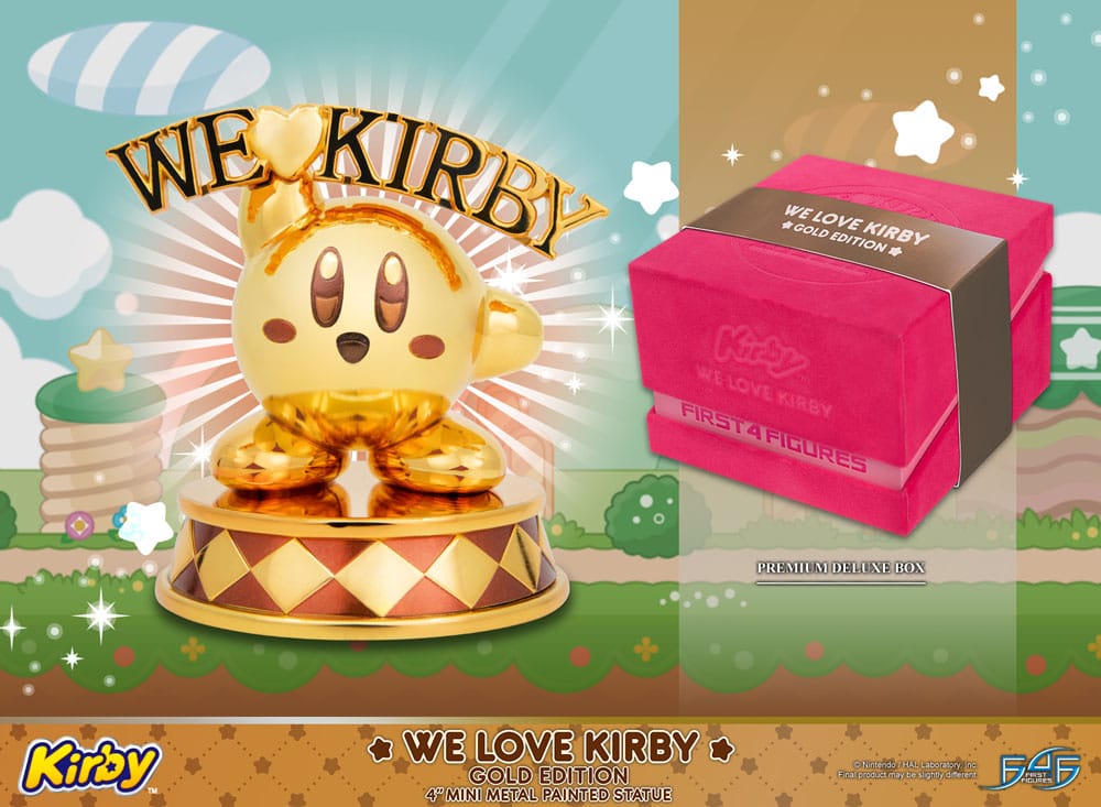 Kirby Estatua DieCast We Love Kirby Gold Edition 10 cm