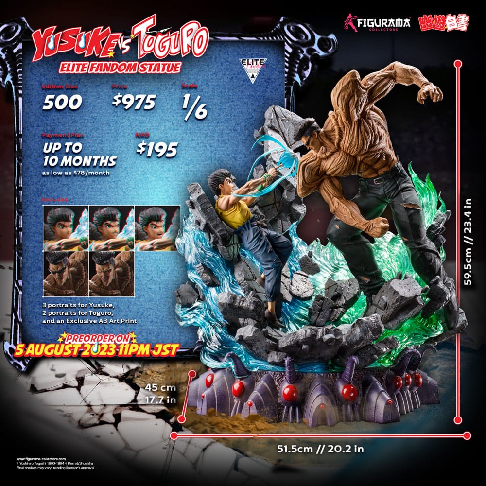 Yu Yu Hakusho Estatua Elite Exclusive 1/6 Yusuke vs Toguro 59 cm - Z POP Toys