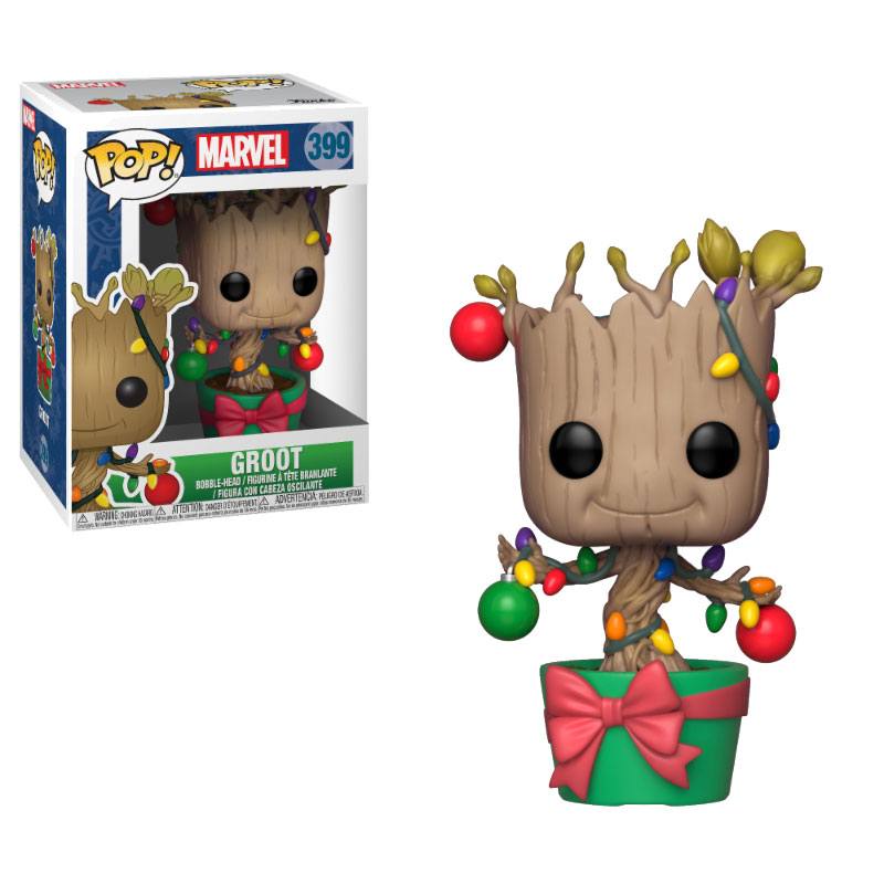 Marvel Comics POP! Marvel Holiday Vinyl Cabezón Groot (Lights & Ornaments) 9 cm - Z POP Toys
