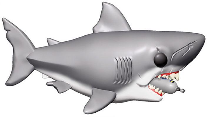 Tiburón Figura Oversized POP! Movies Vinyl Jaws with Diving Tank 15 cm
