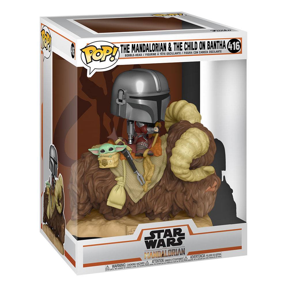 Star Wars The Mandalorian POP! Deluxe Vinyl Figura The Mandalorian on Wantha with Child in Bag 9 cm