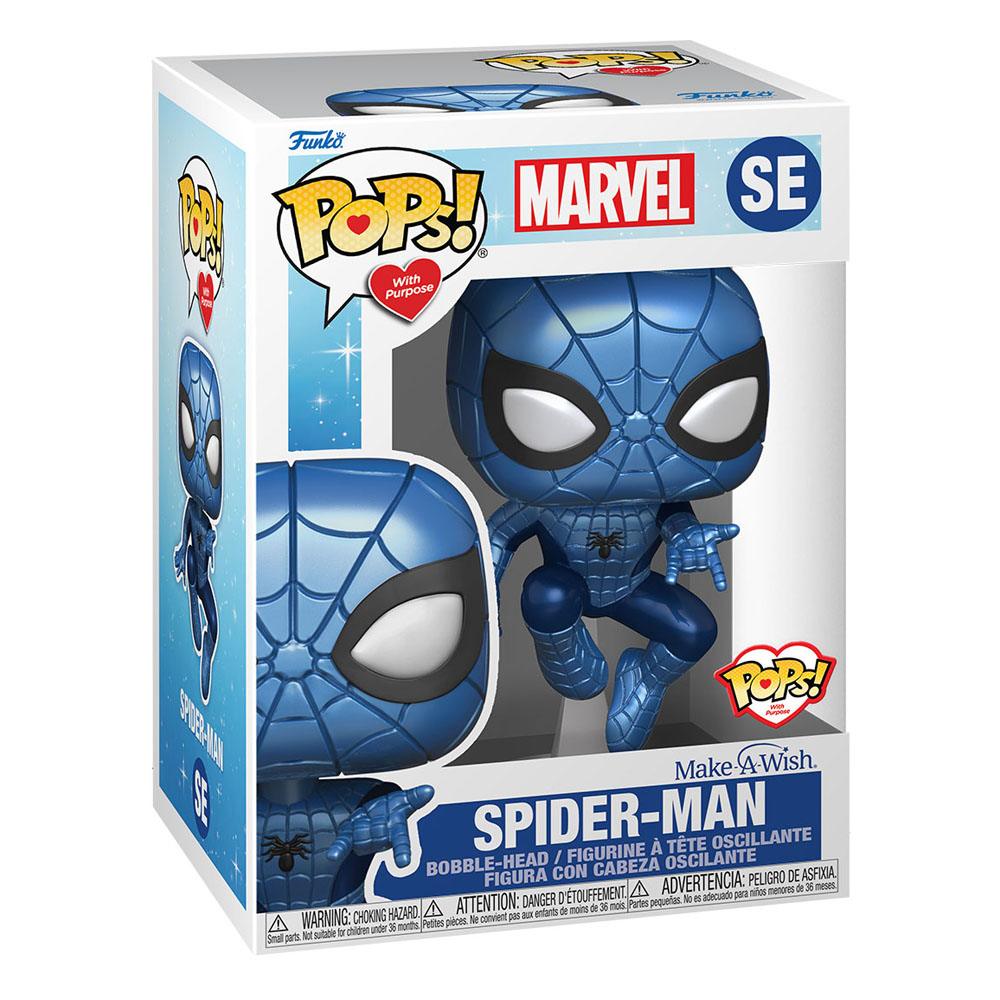 Marvel Make a Wish 2022 Figura POP! Marvel Vinyl Spider-Man (Metallic) 9 cm