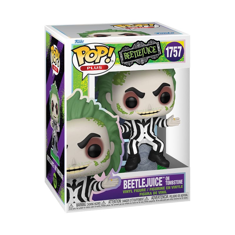 Beetlejuice Figura POP! Plus Movies Vinyl Beetlejuice w/tombstone 9 cm