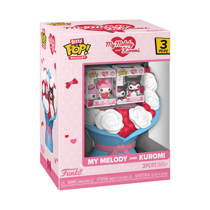 Sanrio Pack de 2 Figuras Bitty POP! Bouquet Vinyl My Melody & Kuromi (Valentine) 4 cm
