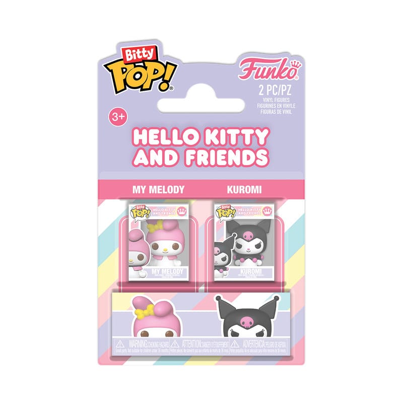Hello Kitty Pack de 2 Bitty POP! Vinyl Figuras My Melody&Kuromi 2 cm - Z POP Toys