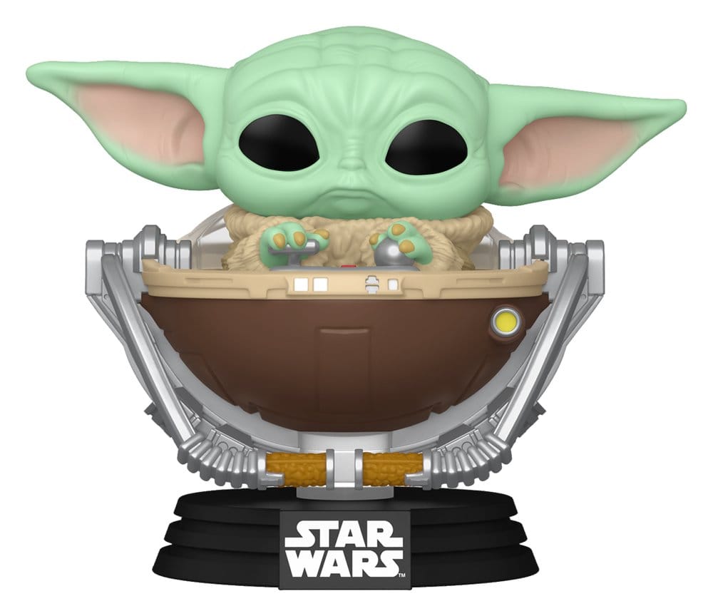 Star Wars: The Mandalorian and Grogu Figura POP! Vinyl Cabezón Grogu in Pram 9 cm