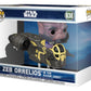 Star Wars: The Mandalorian and Grogu POP! Rides Deluxe Vinyl Cabezón Zeb Orrelios in the Razor Crest 9 cm