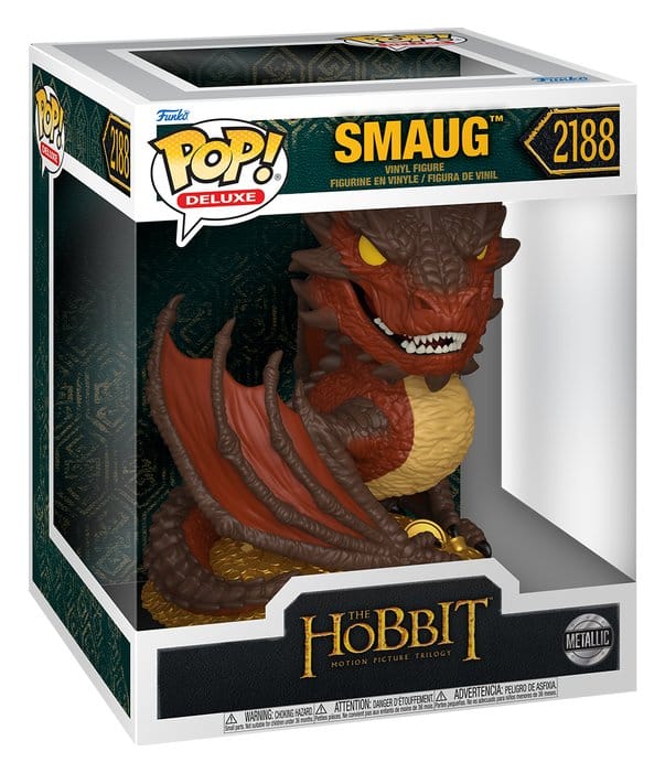 Trilogía de El hobbit POP! Deluxe Vinyl Figura Smaug (MT) 9 cm