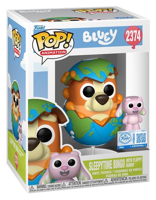 Bluey POP! & Buddy Vinyl Figura Sleepytime Bingo with Floppy Bunny 9 cm