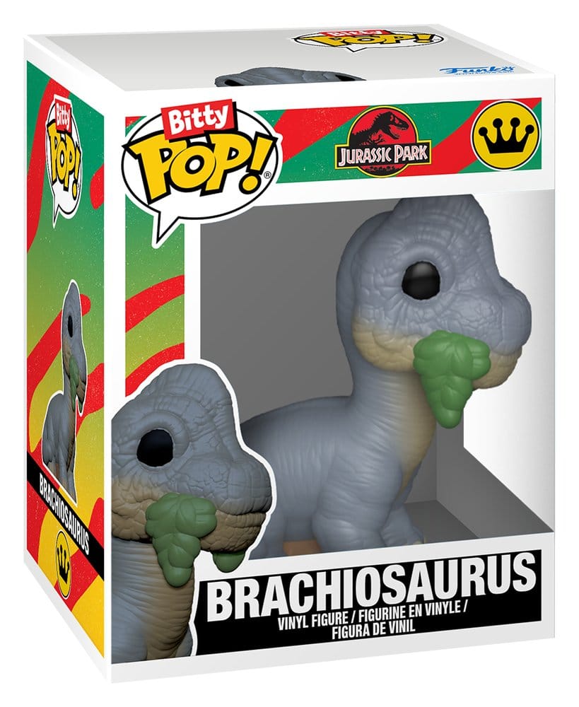 Jurassic Park Pack de 2 Figuras Bitty POP! Vinyl Velociraptor & Brachiosaurus 2 cm