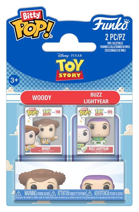 Toy Story Bitty POP! Vinyl Figuras Woody & Buzz Lightyear 2 cm