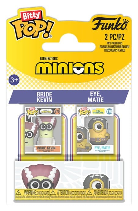 Minions Bitty POP! Vinyl Figuras Bride Kevin & Eye, Matie 2 cm