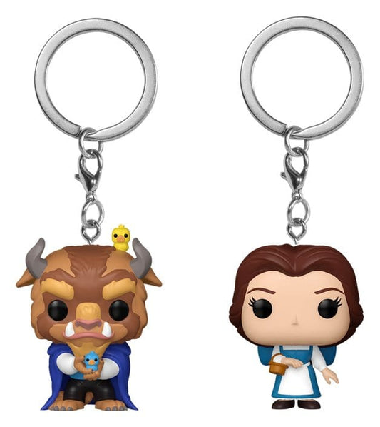 La bella y la bestia Pack de 2 Llaveros POP! Vinyl Belle & Beast 4 cm