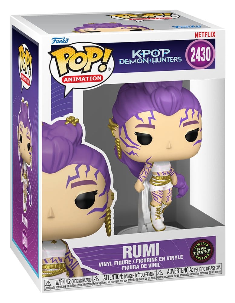 KPop Demon Hunters Figuras POP! Animation Vinyl Rumi with Chase (Glow) 9 cm Surtido (6)