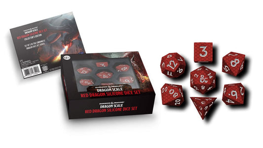 Dungeons & Dragons Premium Silicon Pack de Dados Dragon Scale Red (7) - Z POP Toys