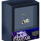 Lair Wear Pendientes de Dado D20 Marble Black & White con Gold