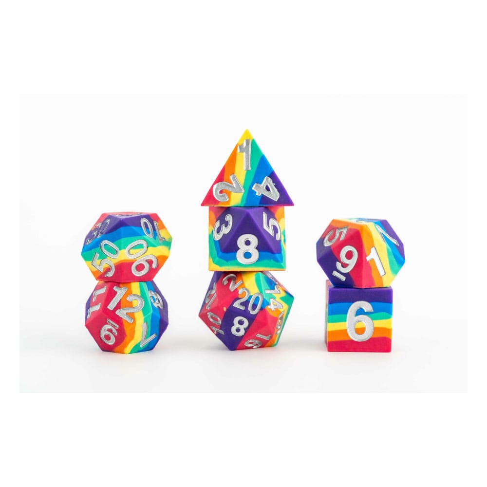 FanRoll Sharp Edge Silicone Pack de Dados Rainbow (7) - Z POP Toys