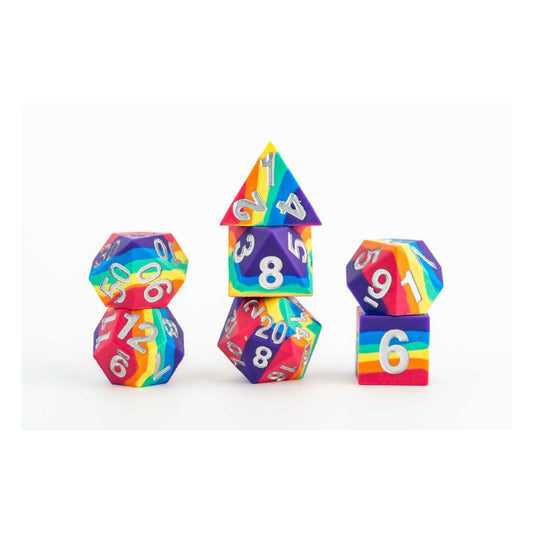 FanRoll Sharp Edge Silicone Pack de Dados Rainbow (7) - Z POP Toys