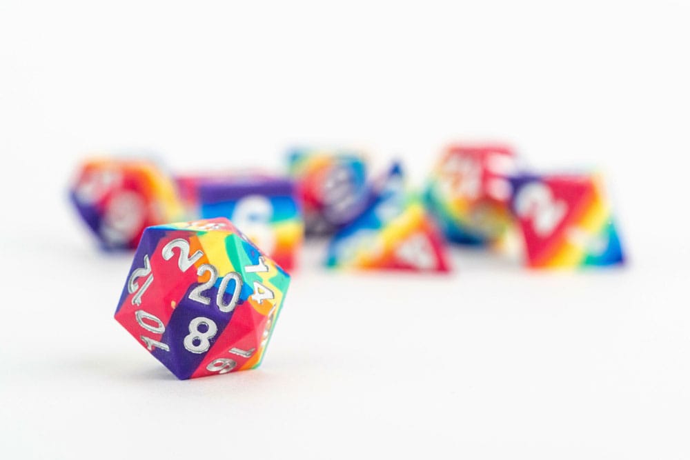 FanRoll Sharp Edge Silicone Pack de Dados Rainbow (7) - Z POP Toys